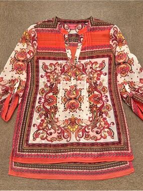 Sunny Leigh Red and Orange Paisley Tunic